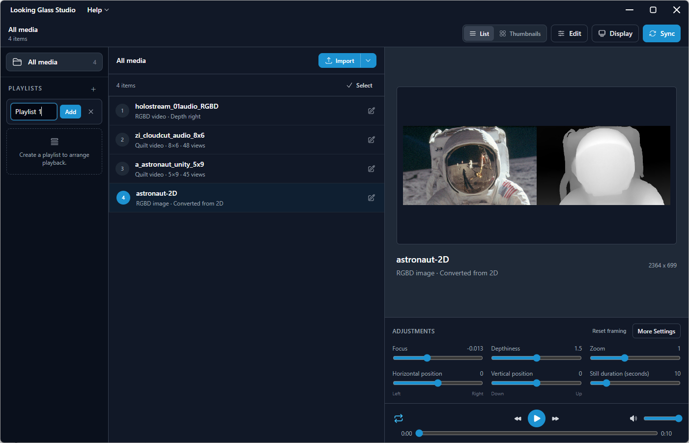 A new playlist name entered in the sidebar with the Add button beside it